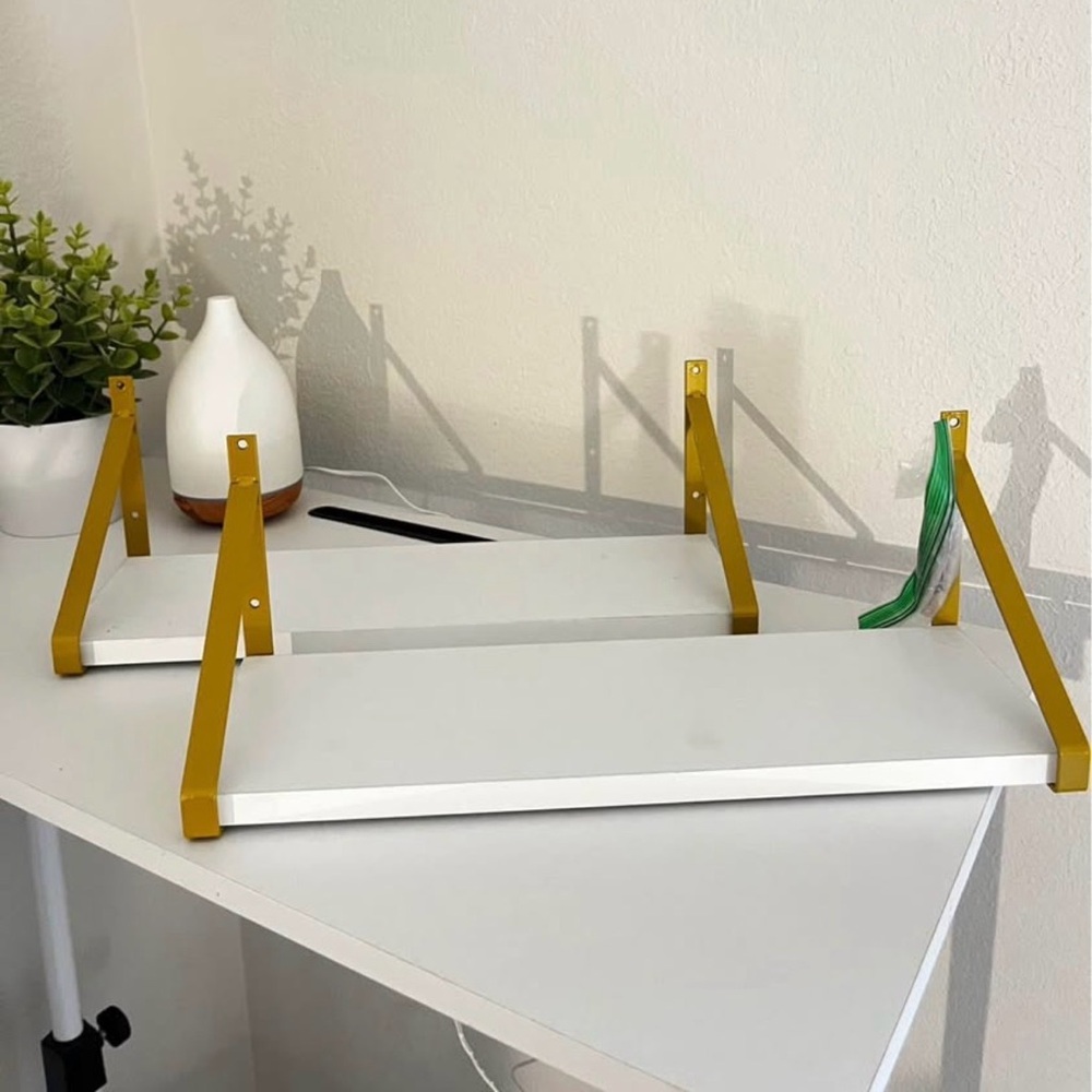 Modern White and Gold Wall Shelf